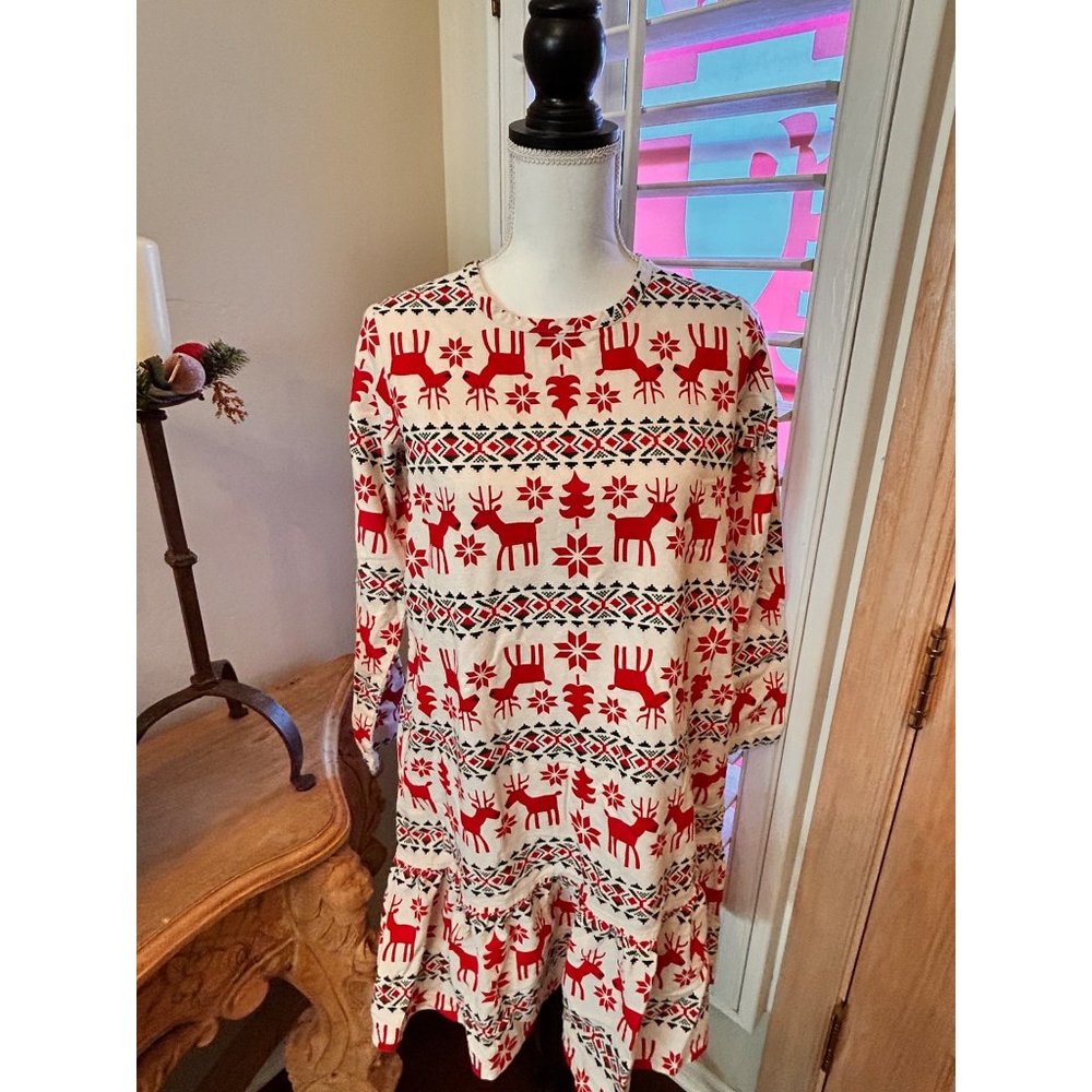 Hanna Andersson Dear Deer Nightgown Dress 14-16